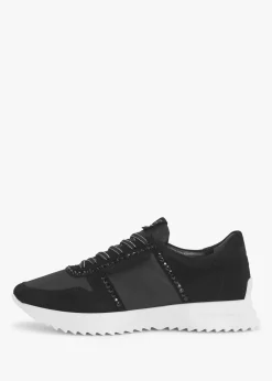 Pull Diamante Black Suede Trainers