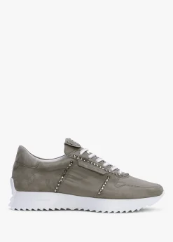 Pull Diamante Taupe Suede Trainers