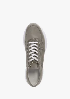 Pull Diamante Taupe Suede Trainers