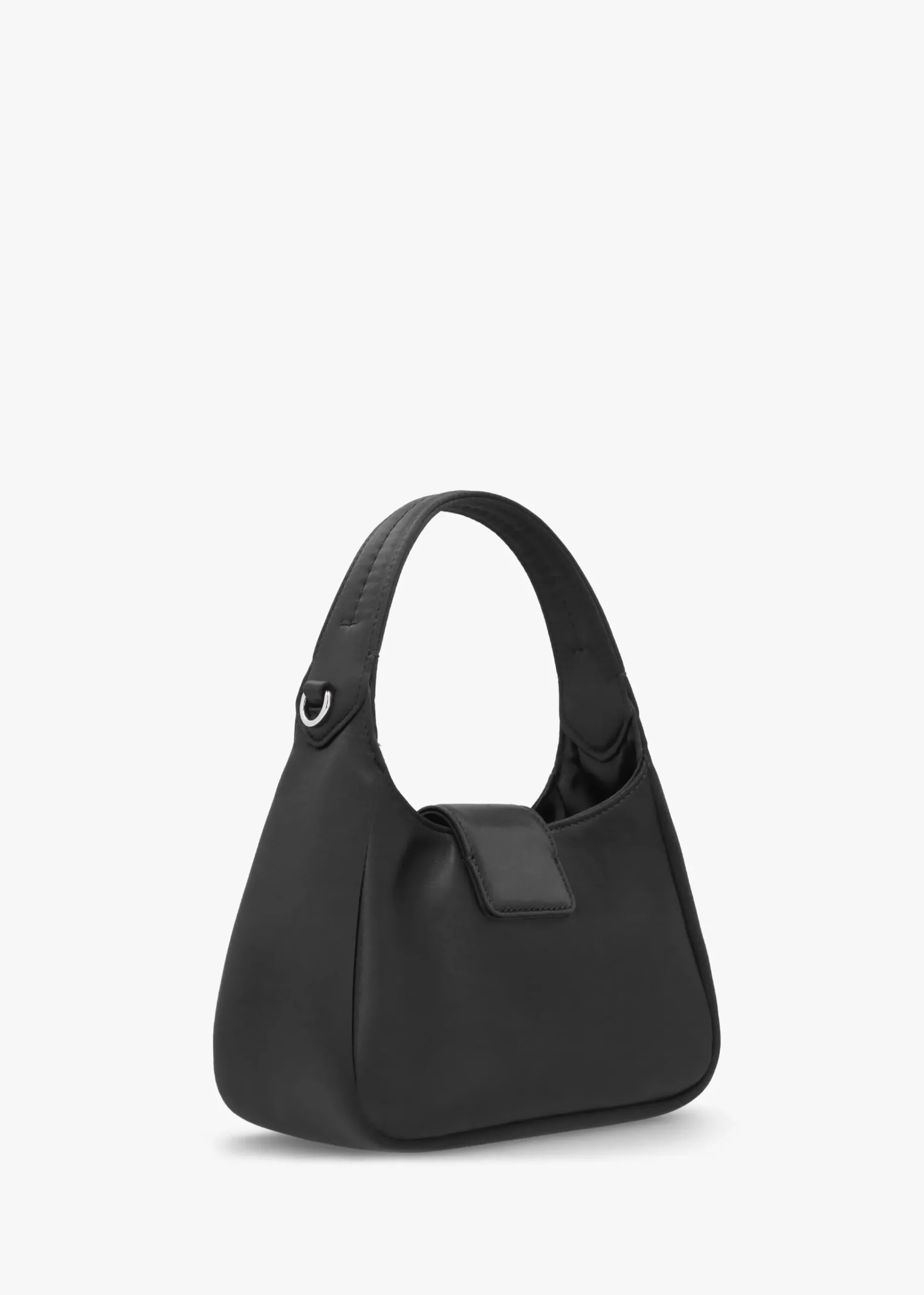 Raso Black Satin Hobo Shoulder Bag