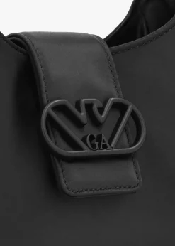 Raso Black Satin Hobo Shoulder Bag