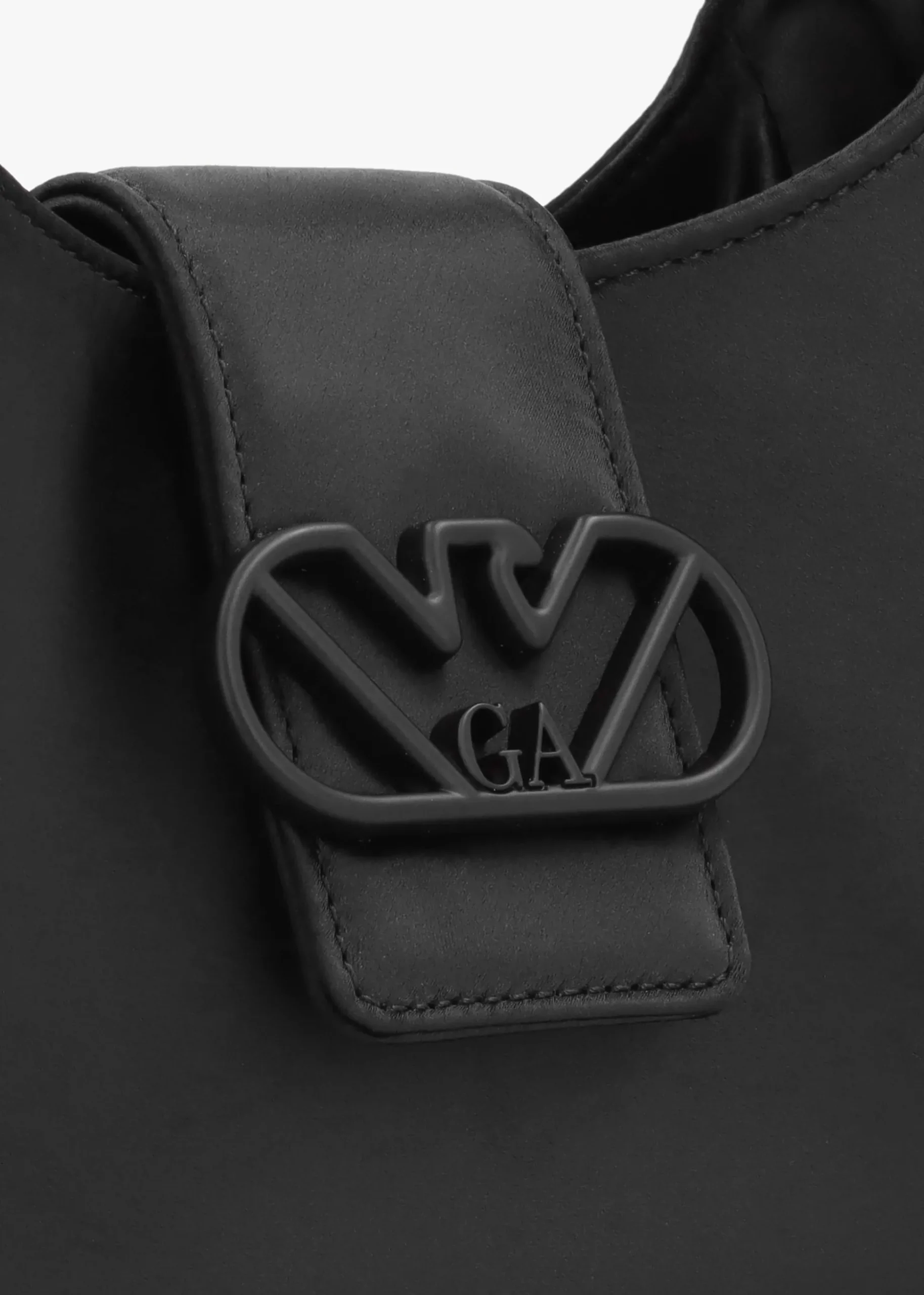 Raso Black Satin Hobo Shoulder Bag