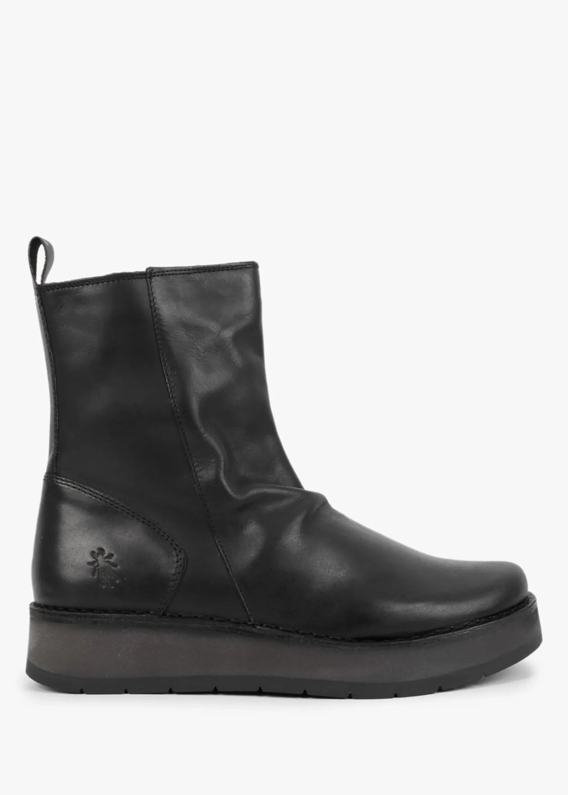 Reno Black Leather Ankle Boots