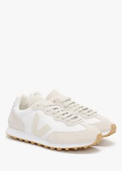 Rio Branco White Pierre Natural Suede & Mesh Trainers
