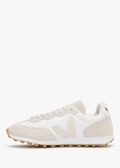 Rio Branco White Pierre Natural Suede & Mesh Trainers