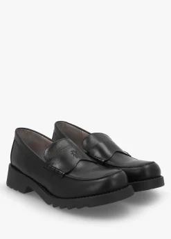 Rixi Black Leather Chunky Loafers