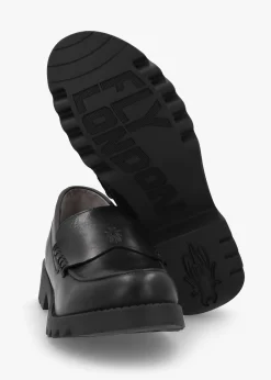 Rixi Black Leather Chunky Loafers