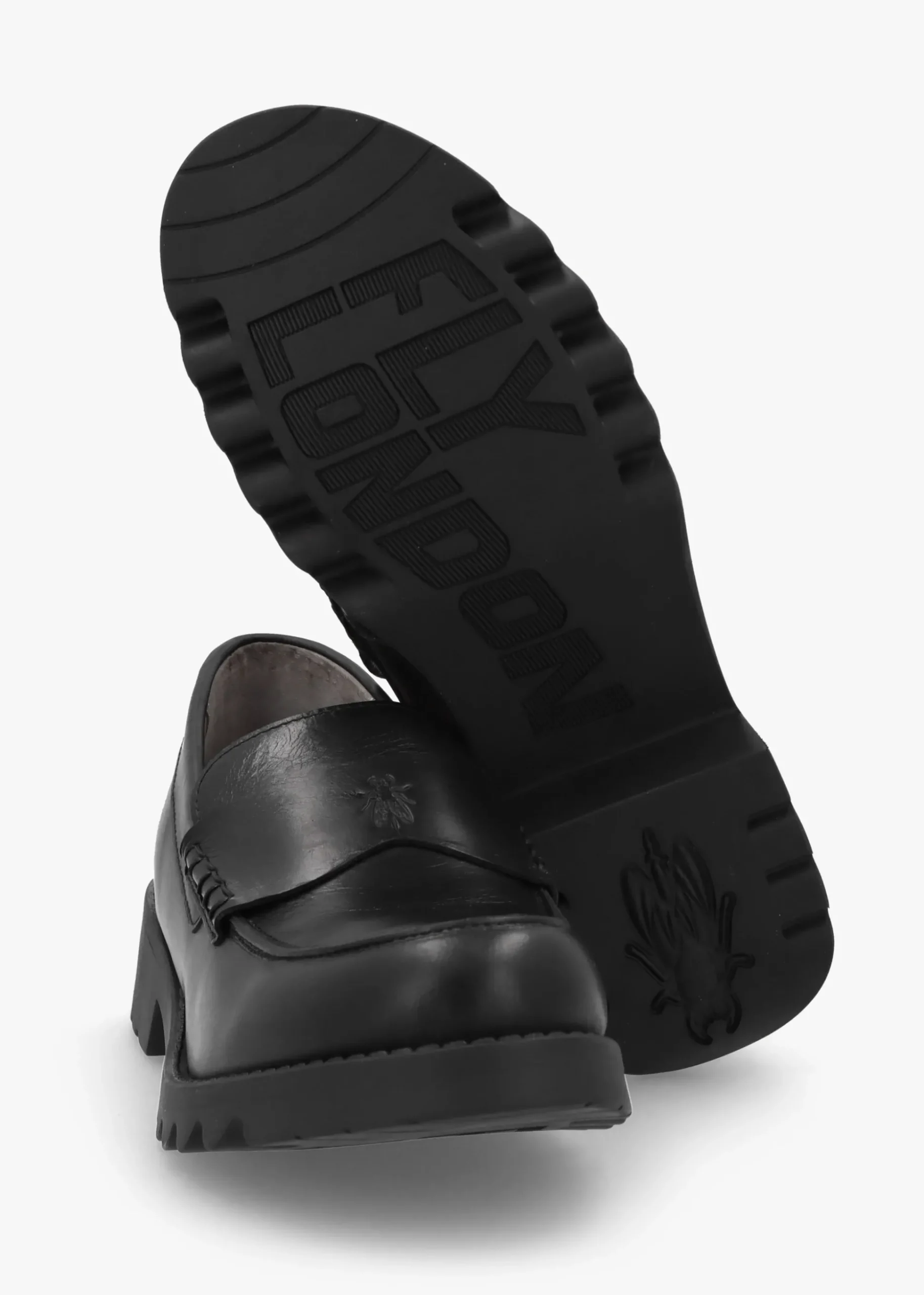 Rixi Black Leather Chunky Loafers