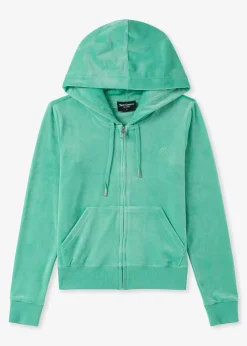 Robertson Marine Green Velour Zip Hoodie
