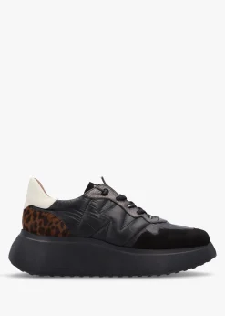 Roma Black Mixed Textile Chunky Trainers