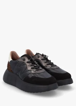 Roma Black Mixed Textile Chunky Trainers