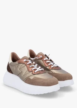 Roma Taupe Mixed Textile Chunky Trainers