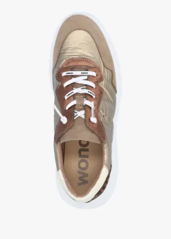 Roma Taupe Mixed Textile Chunky Trainers