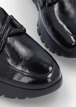 Rose Black Patent Loafers