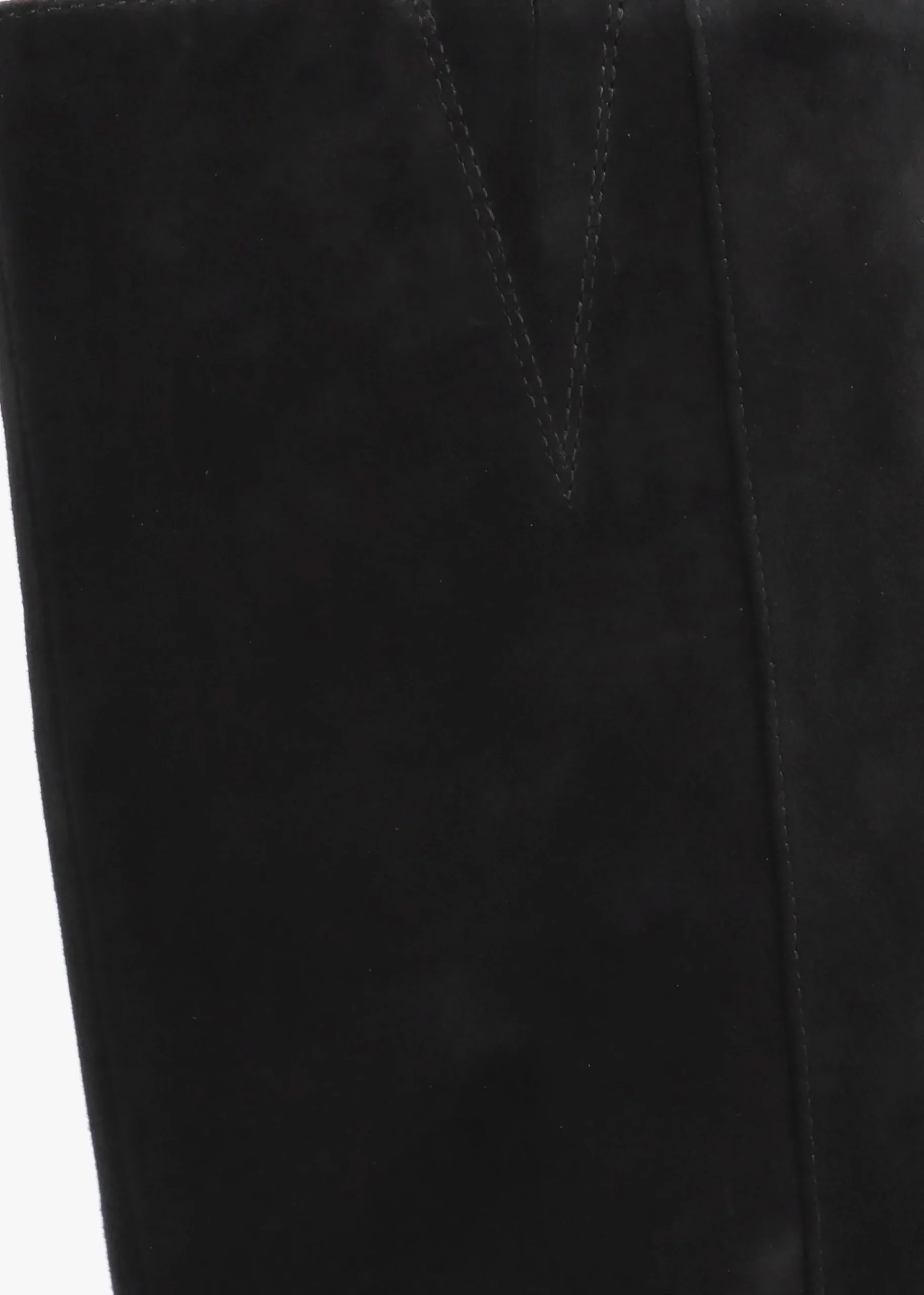 Saffia Black Suede Slim Heel Knee Boots