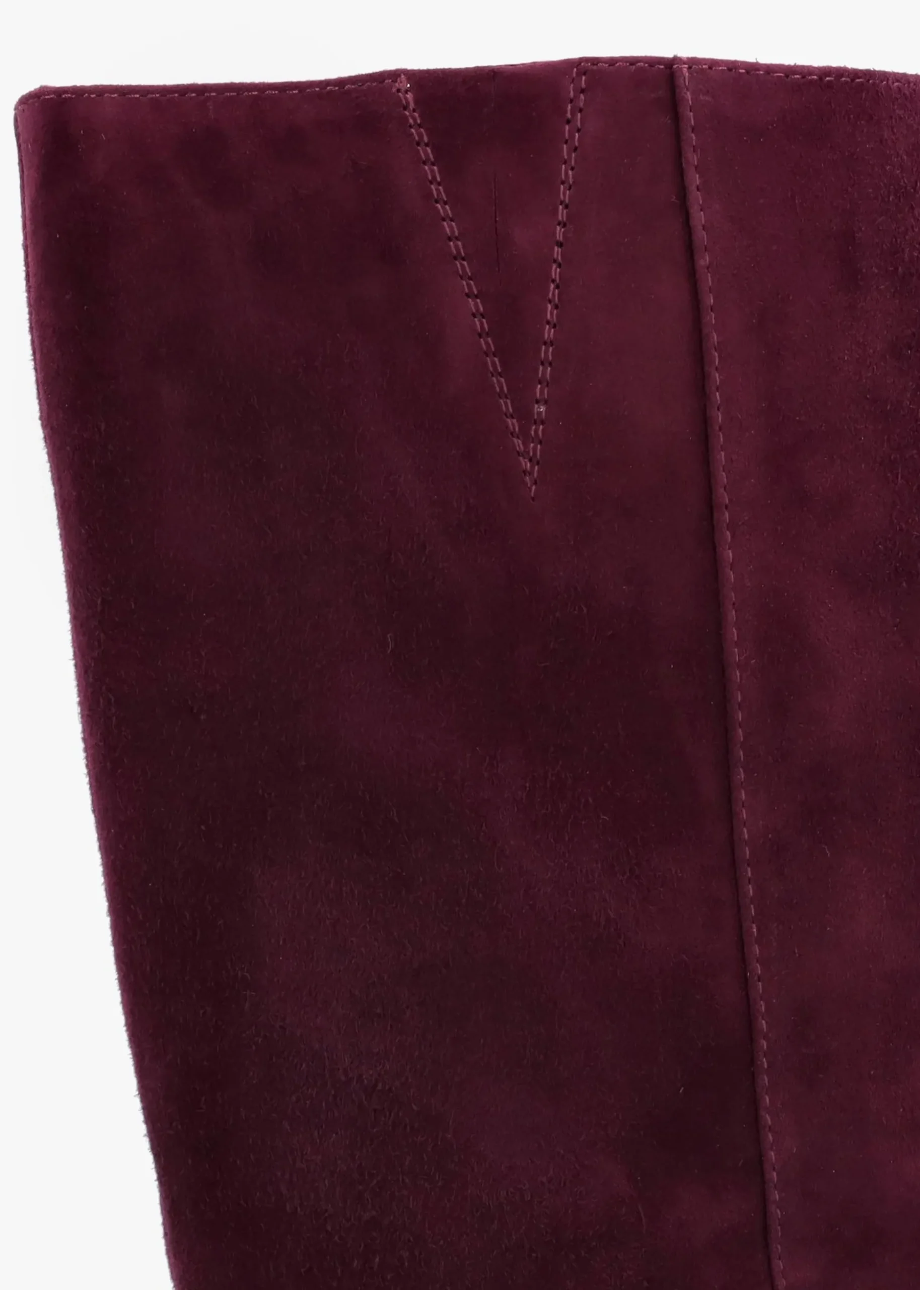 Saffia Burgundy Suede Slim Heel Knee Boots