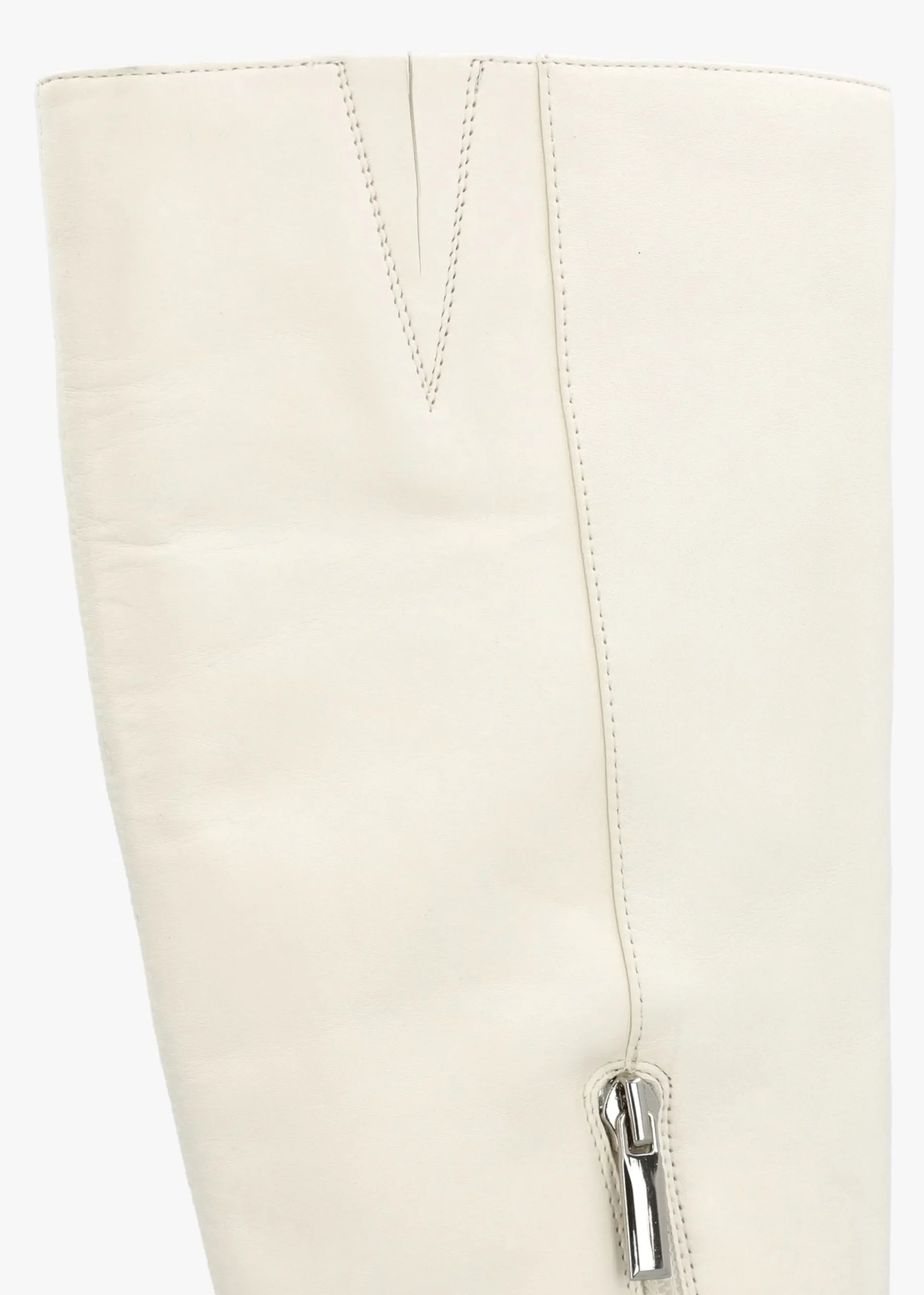 Saffia Cream Leather Slim Heel Knee Boots
