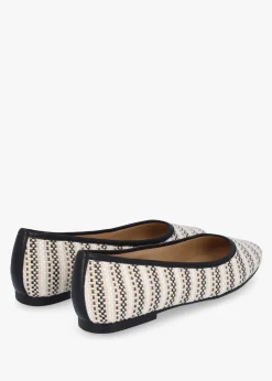 Sally Beige Textile Woven Ballet Pumps
