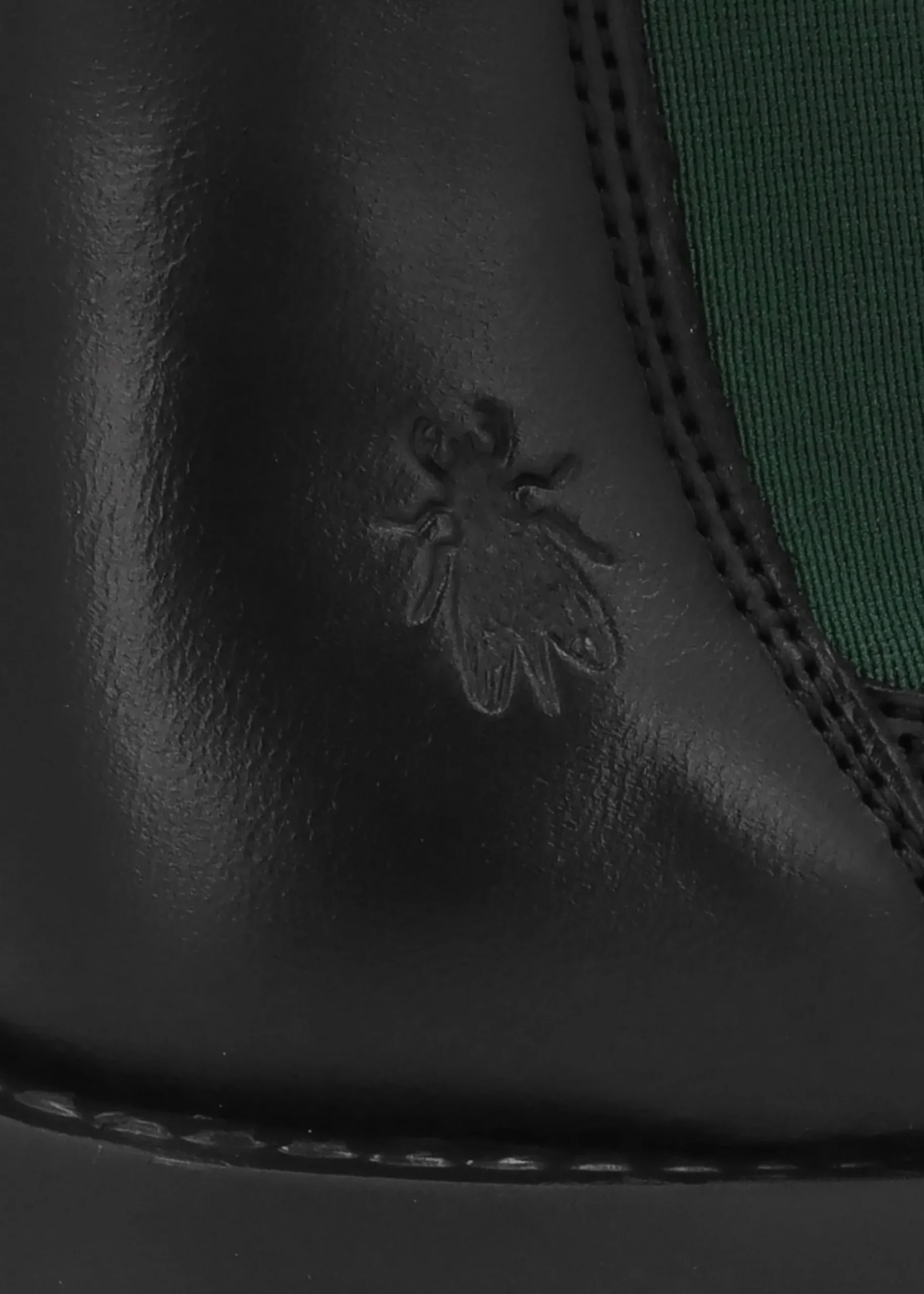 Salv Black & Green Leather Wedge Chelsea Boots