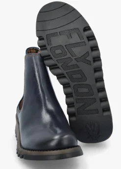 Salv Blue Rug Leather Wedge Chelsea Boots