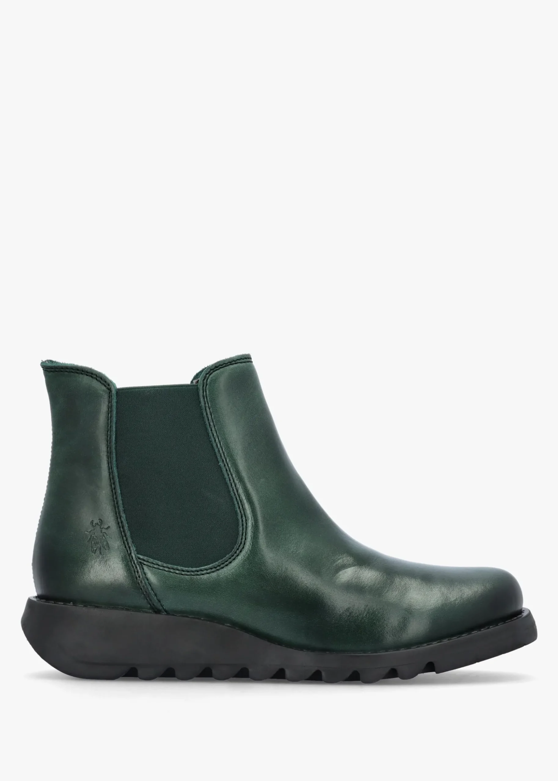 Salv Petrol Rug Leather Wedge Chelsea Boots