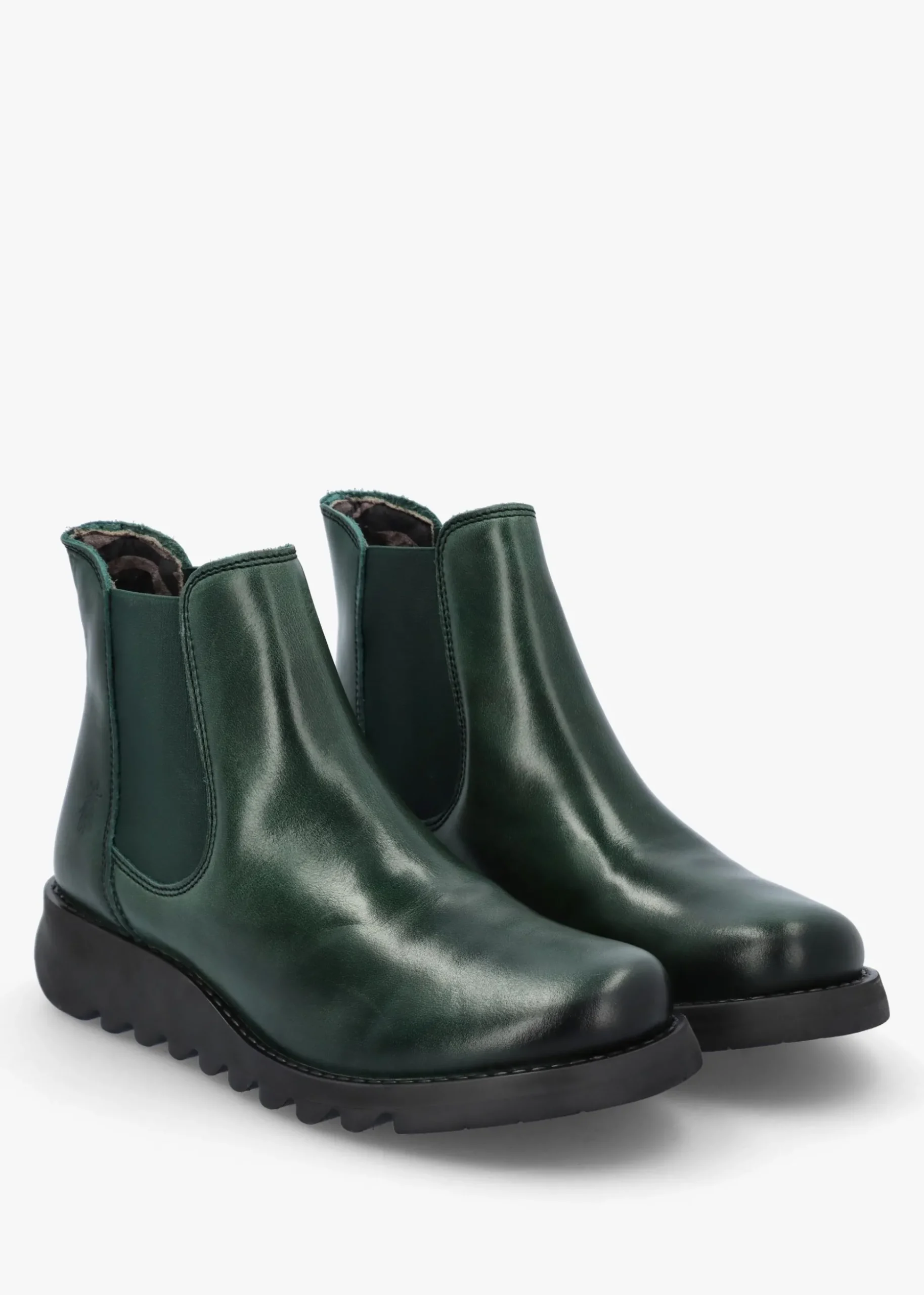 Salv Petrol Rug Leather Wedge Chelsea Boots