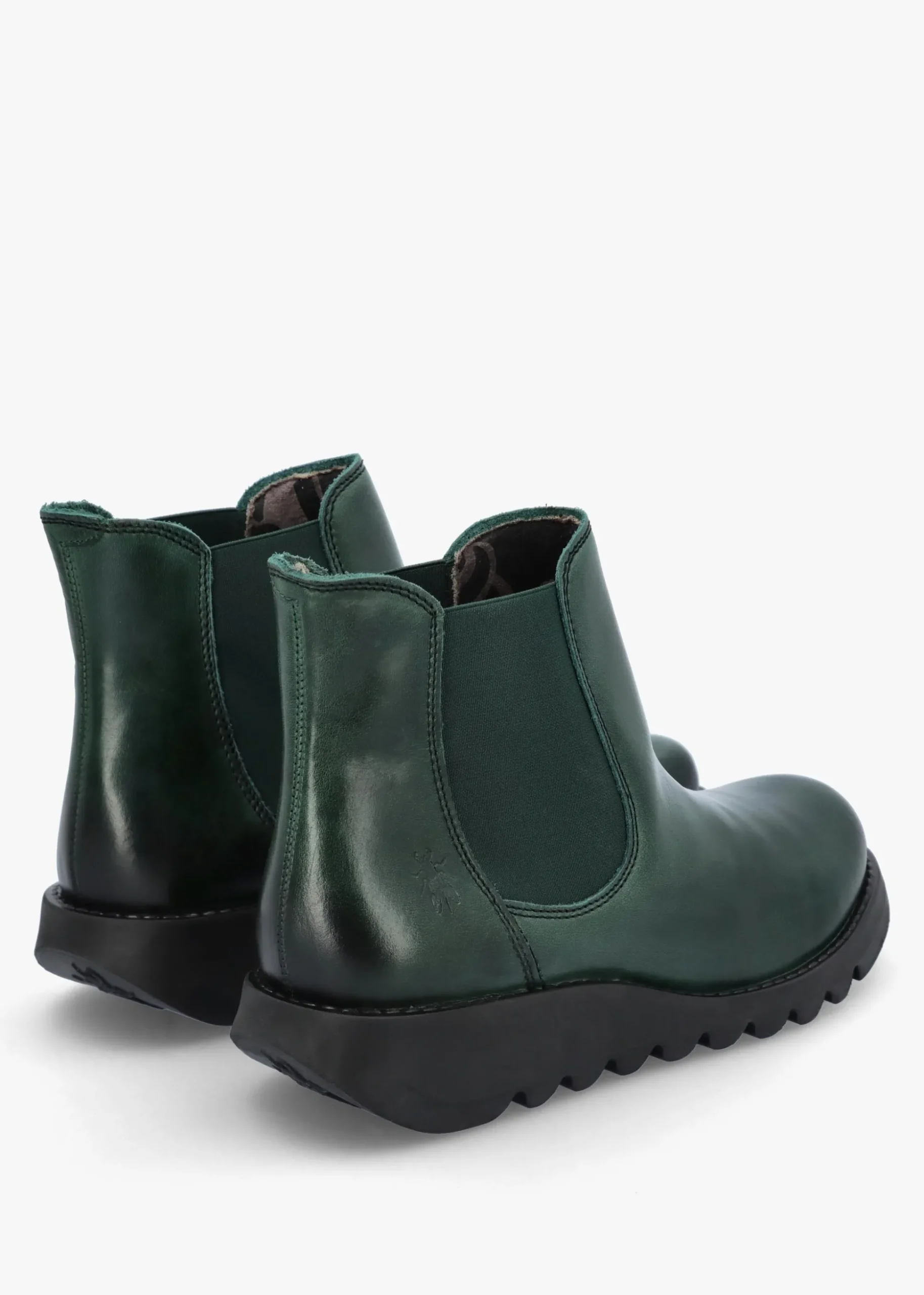 Salv Petrol Rug Leather Wedge Chelsea Boots