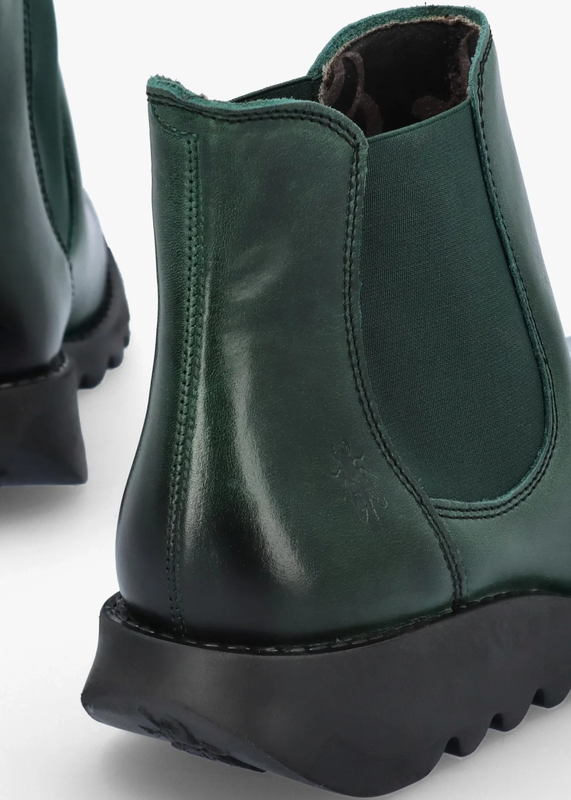 Salv Petrol Rug Leather Wedge Chelsea Boots