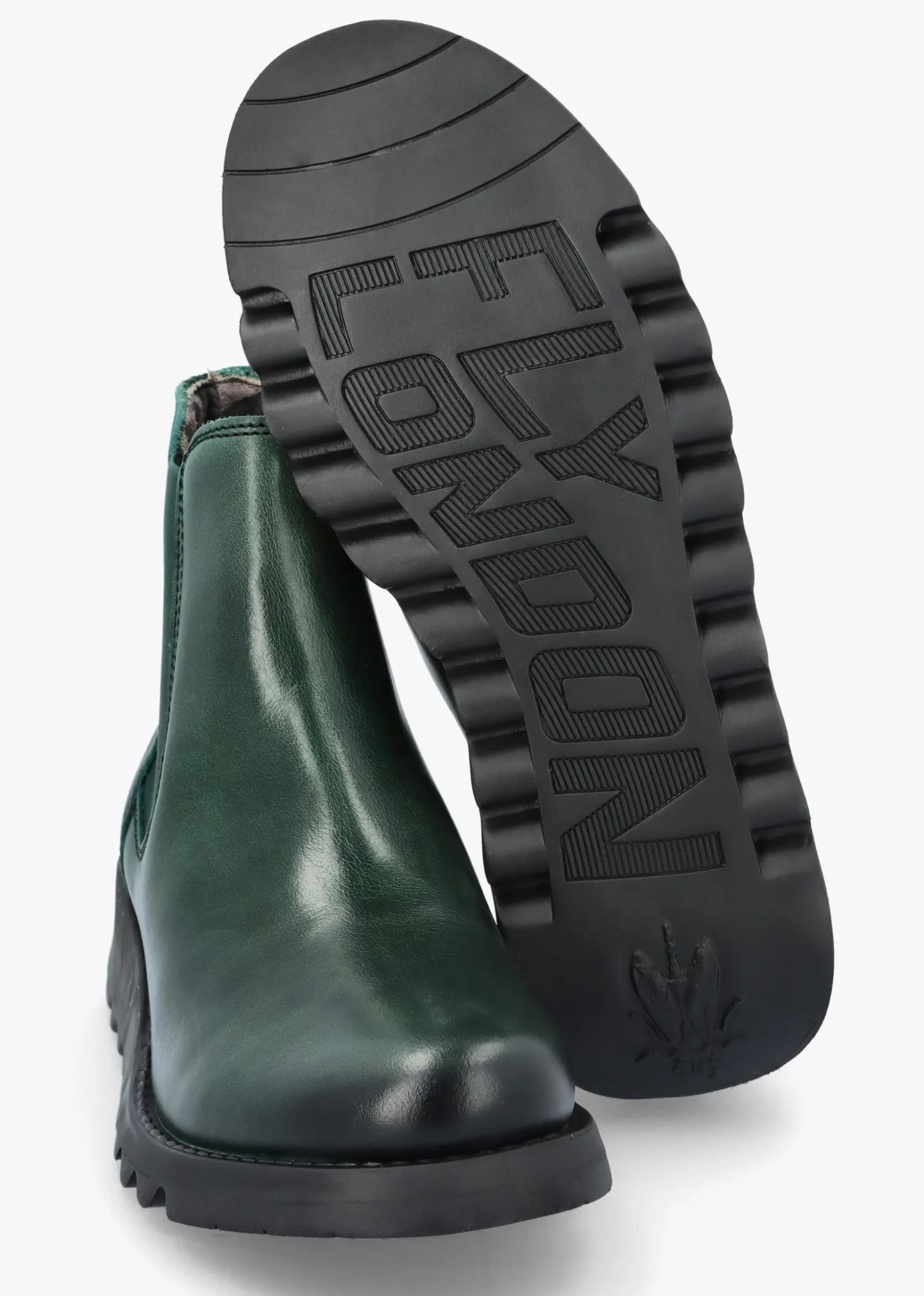 Salv Petrol Rug Leather Wedge Chelsea Boots