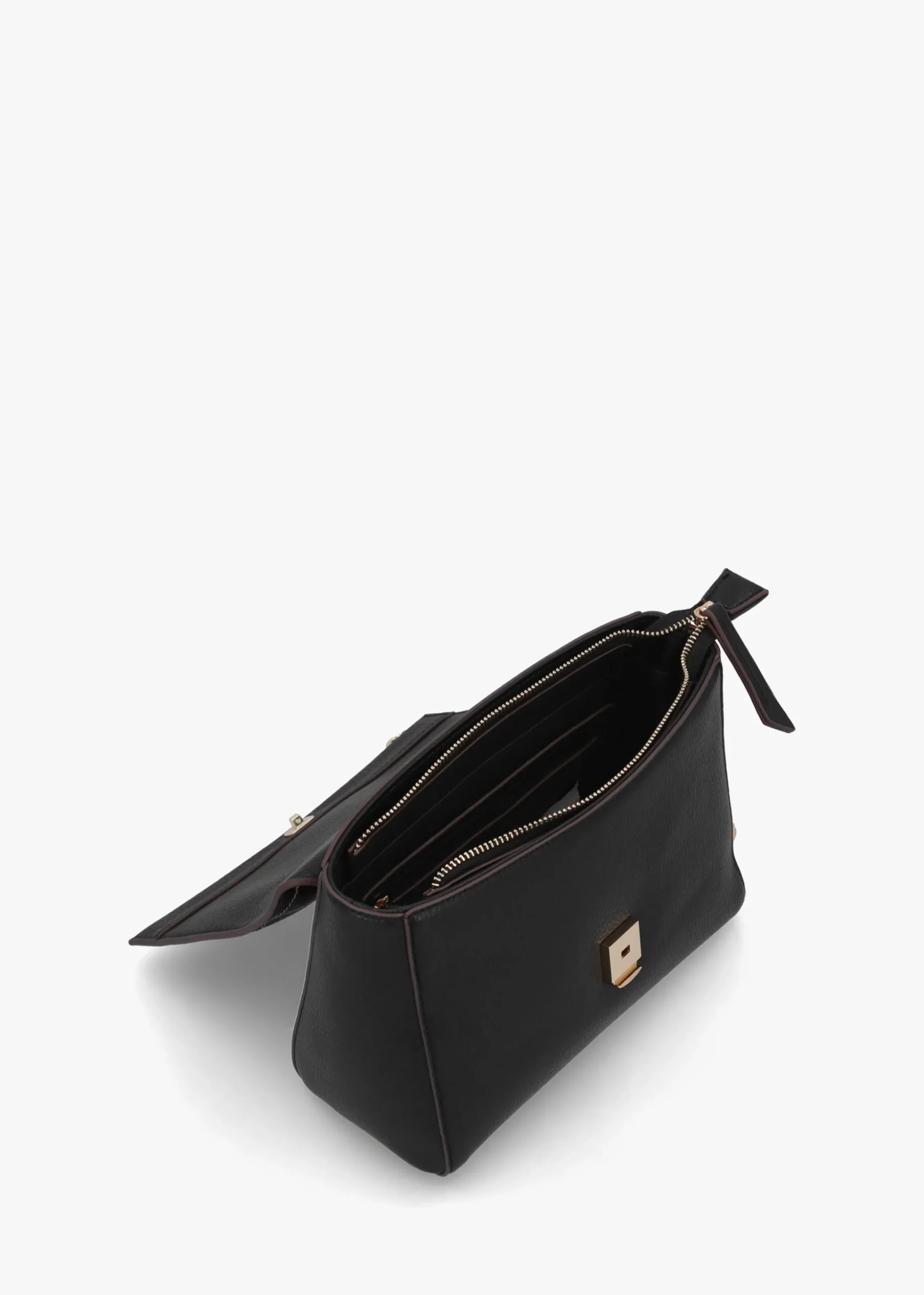 Samantha Nero Front Flap Shoulder Bag