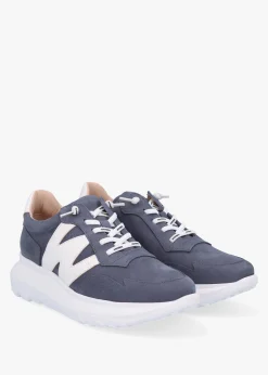 Samira Blue Multi Nubuck Leather Trainers