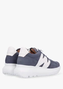 Samira Blue Multi Nubuck Leather Trainers