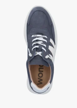 Samira Blue Multi Nubuck Leather Trainers