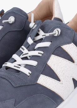 Samira Blue Multi Nubuck Leather Trainers