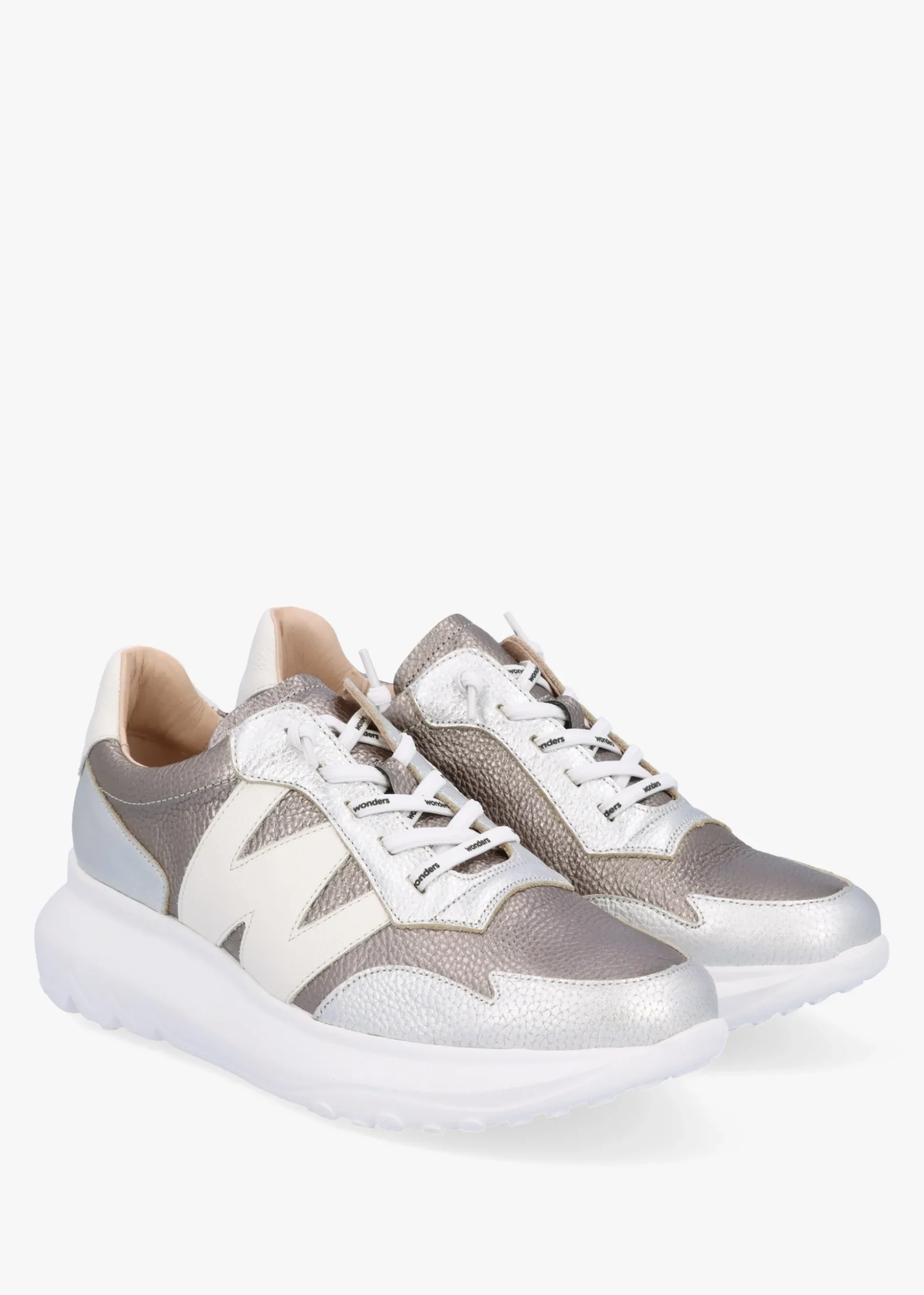 Samira Pewter Multi Leather Trainers