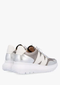 Samira Pewter Multi Leather Trainers
