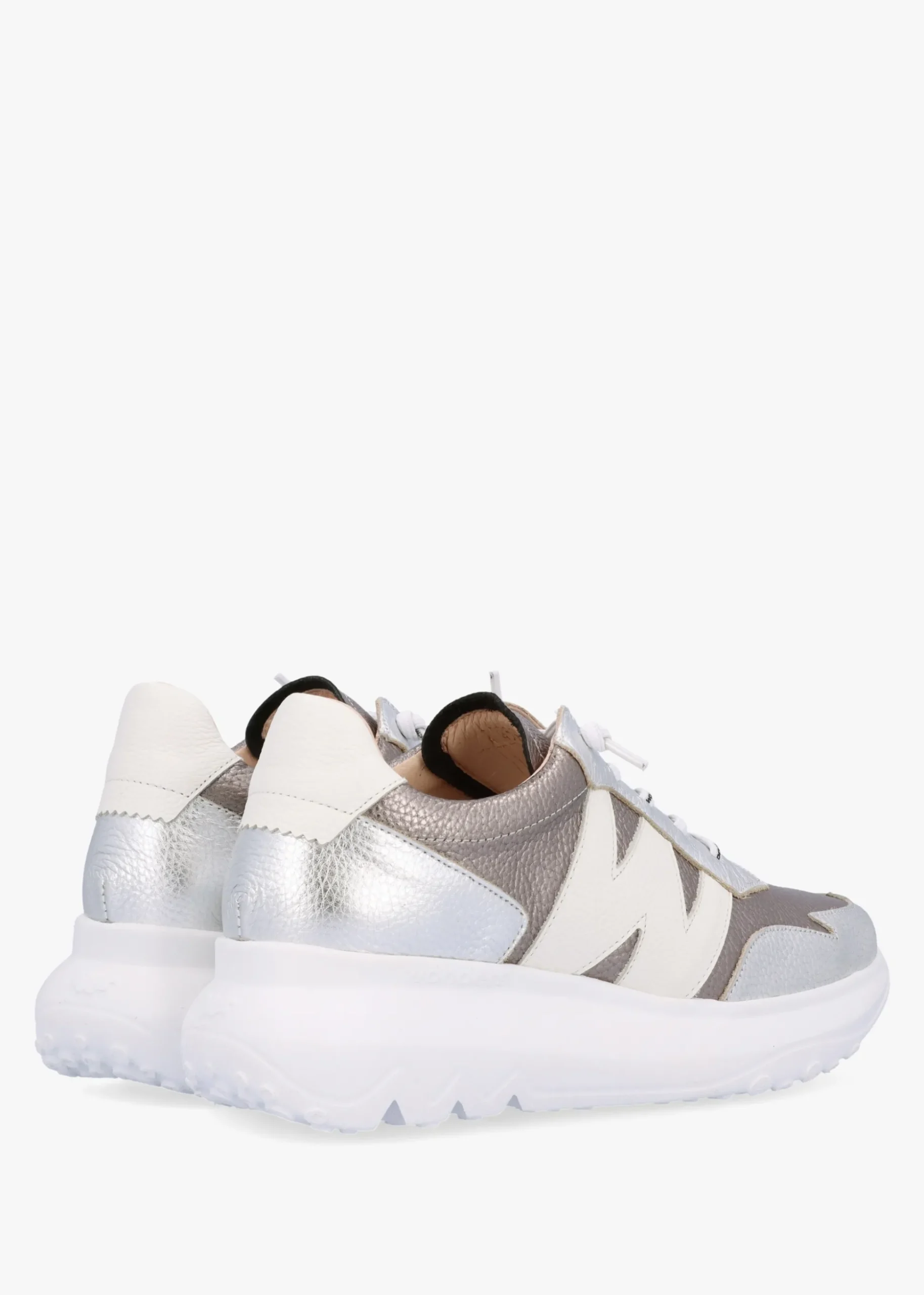Samira Pewter Multi Leather Trainers