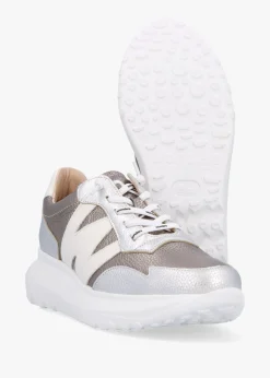 Samira Pewter Multi Leather Trainers