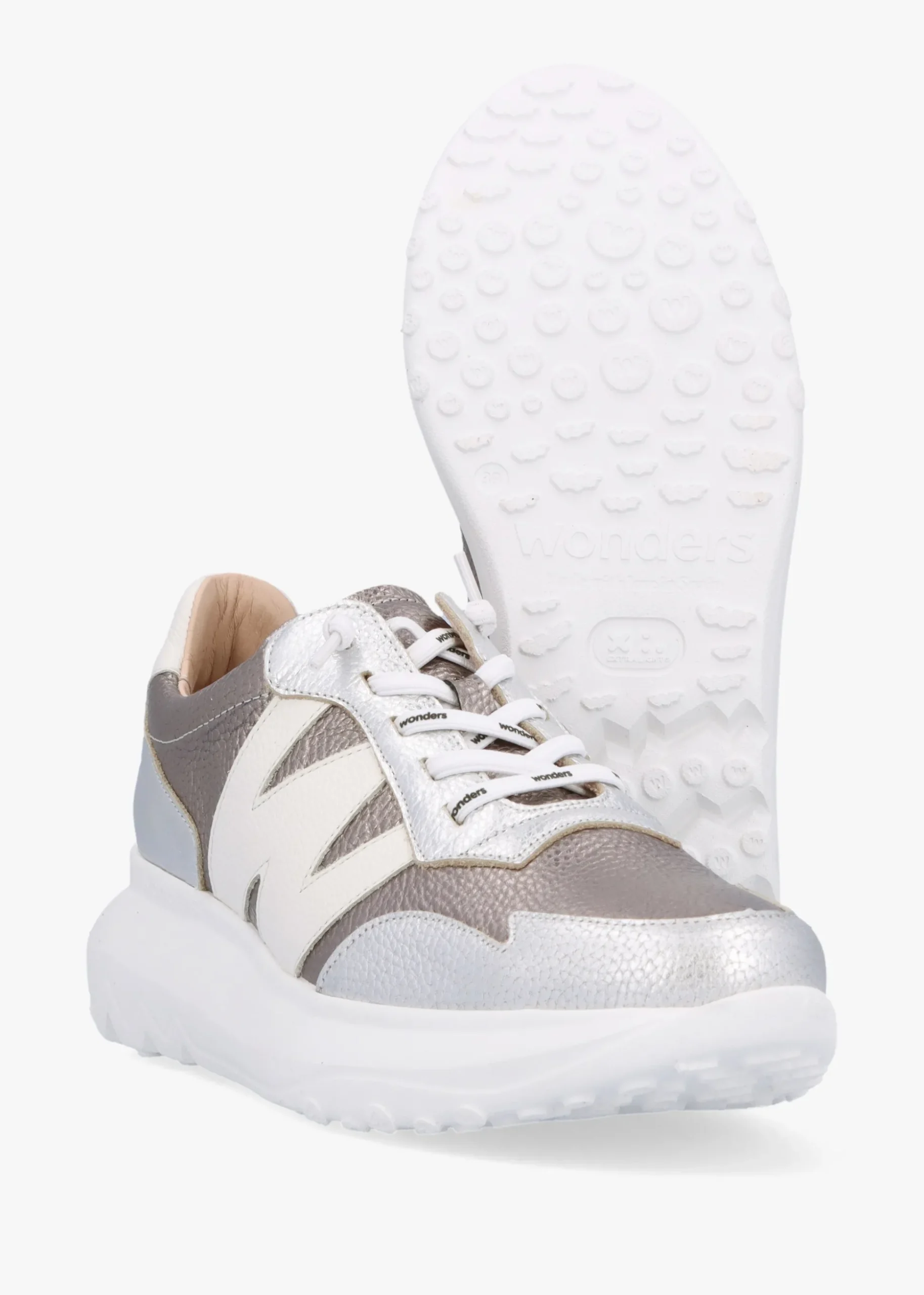 Samira Pewter Multi Leather Trainers
