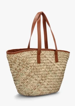 Samuela Natural Cuoio Woven Straw Shopper Bag