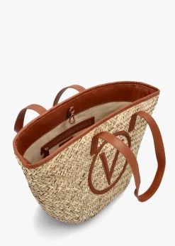 Samuela Natural Cuoio Woven Straw Shopper Bag