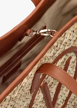Samuela Natural Cuoio Woven Straw Shopper Bag