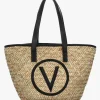 Samuela Natural Nero Woven Straw Shopper Bag