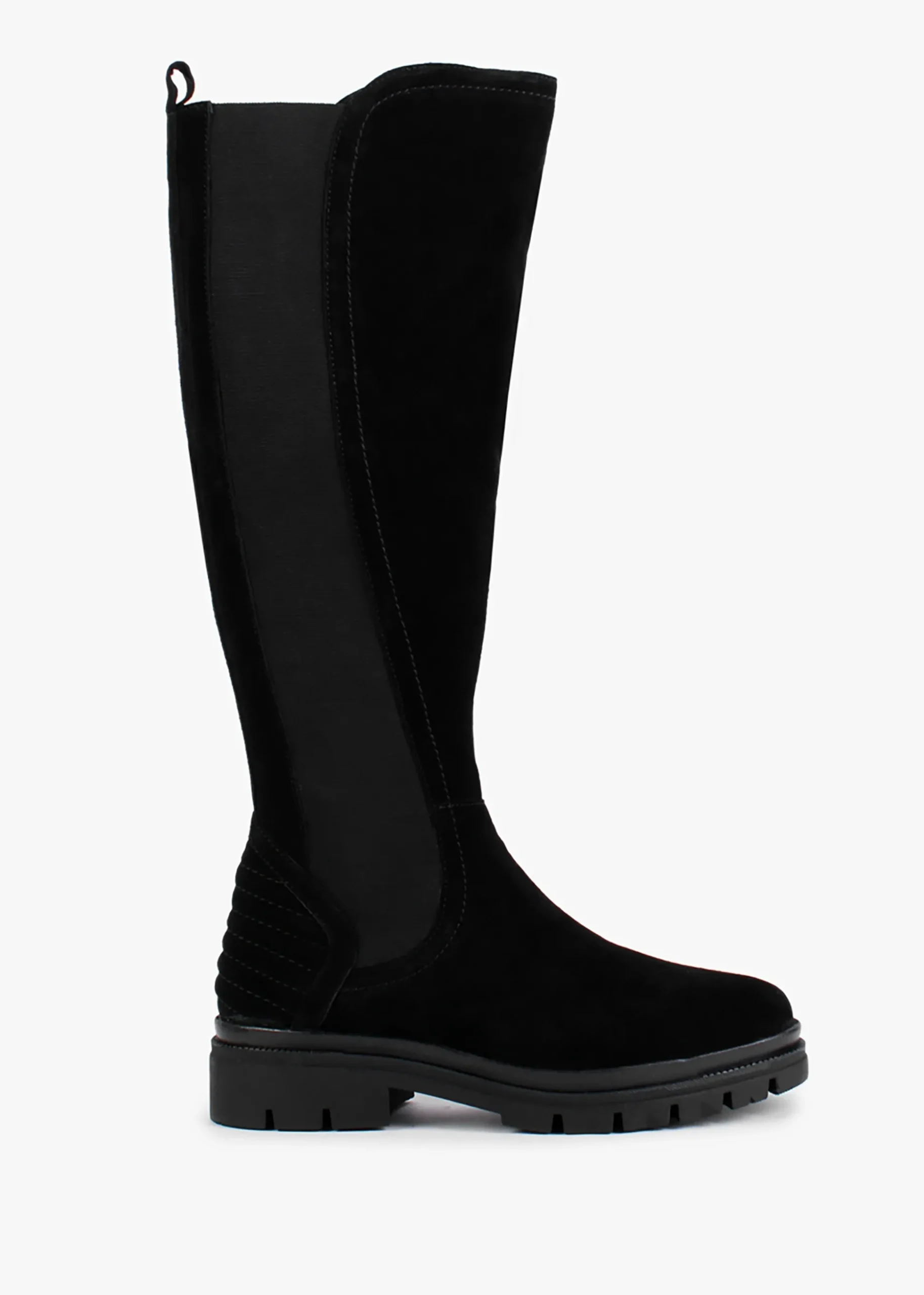 Sanatte Black Suede High Shaft Knee Boots