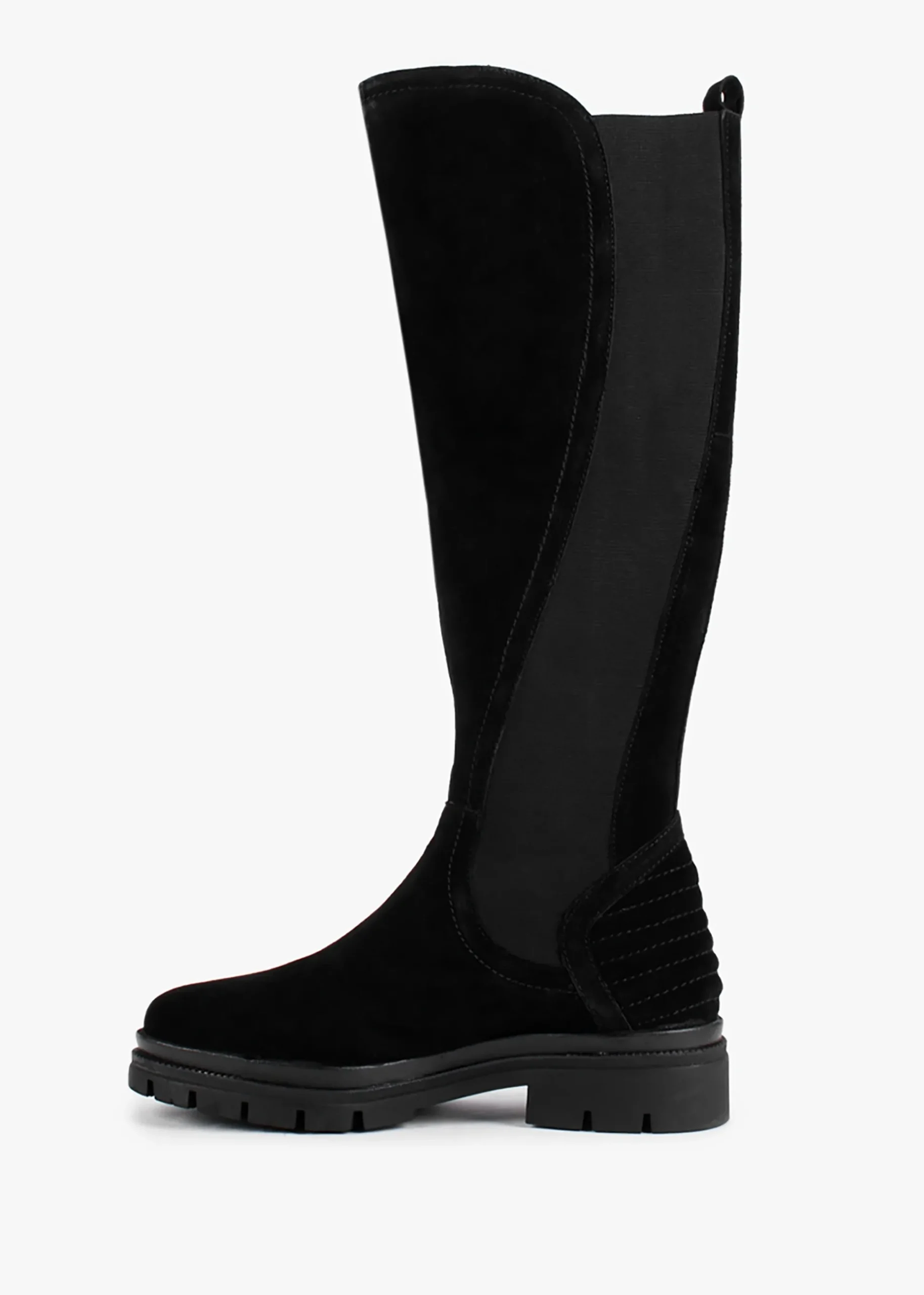 Sanatte Black Suede High Shaft Knee Boots