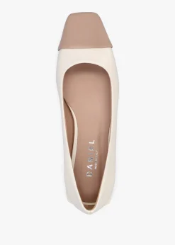 Saria Cream Leather Toe Cap Pumps