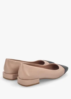 Saria Nude Leather Toe Cap Pumps