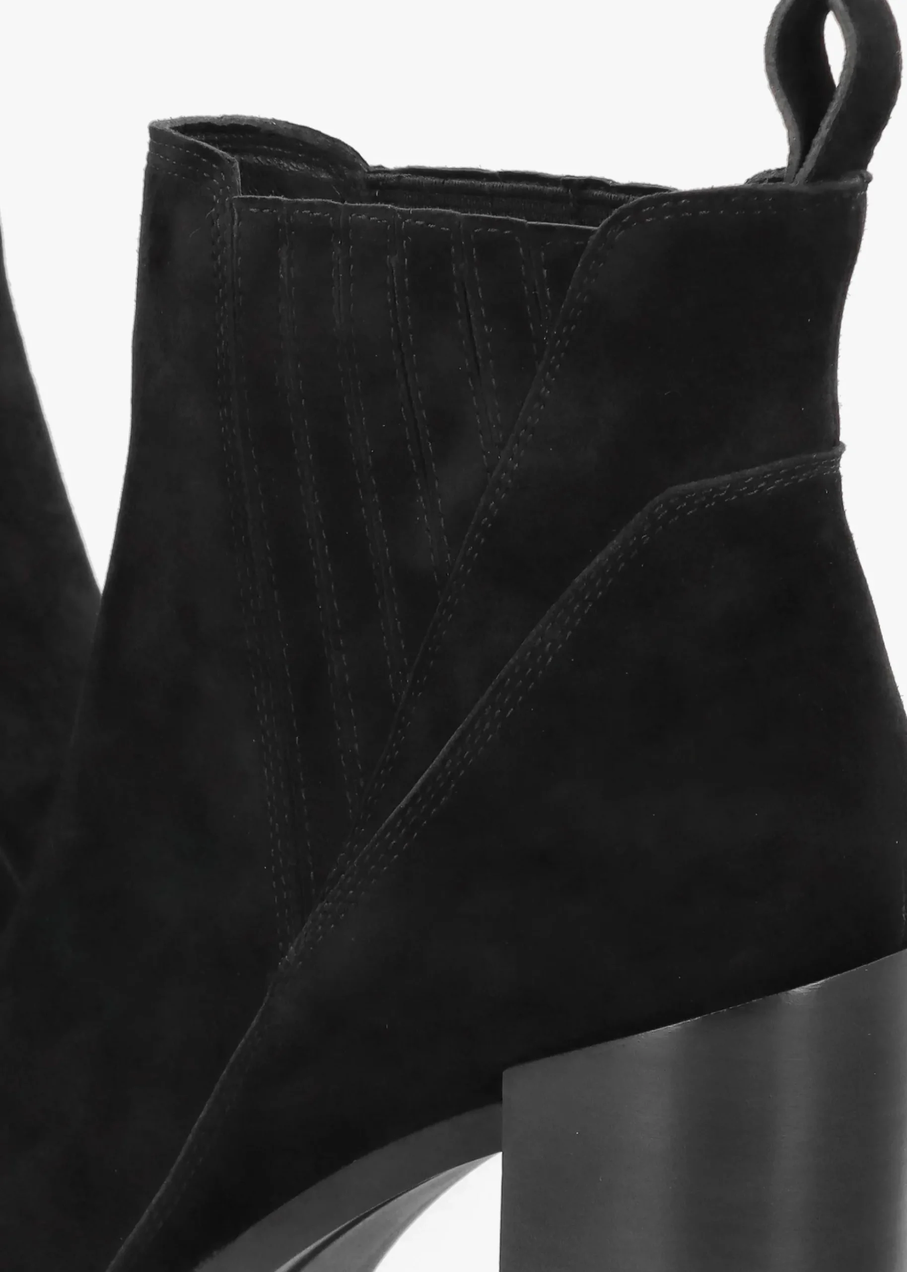 Selly Black Suede Block Heel Chelsea Boots