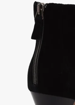 Serin Black Suede Zip Back Heeled Ankle Boots