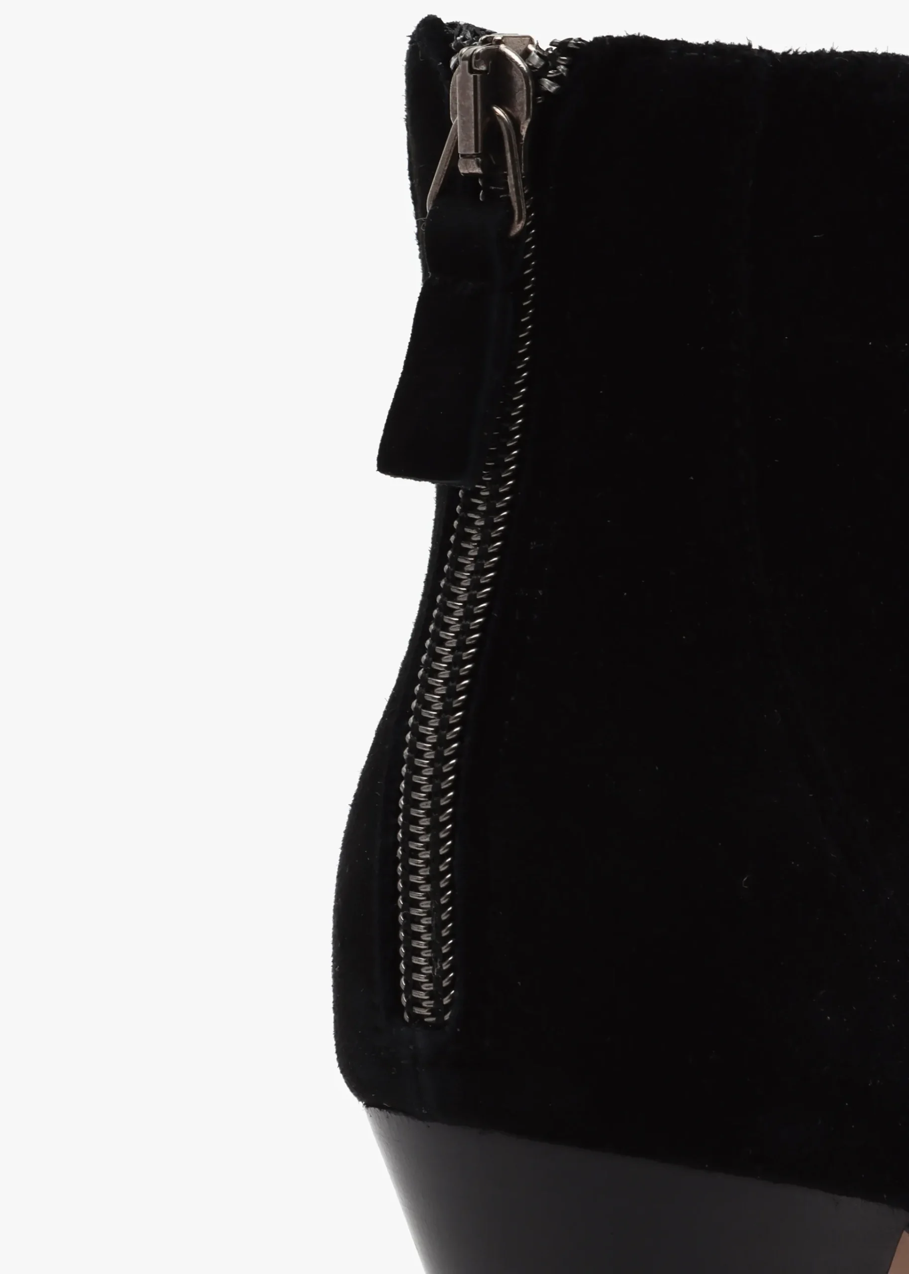 Serin Black Suede Zip Back Heeled Ankle Boots